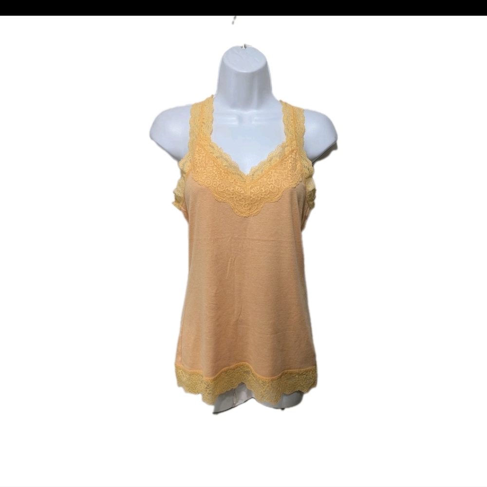 Mossimo Supply Co Lace Trim Babydoll Cami Tank Top L 90s Y2K Grunge #8100